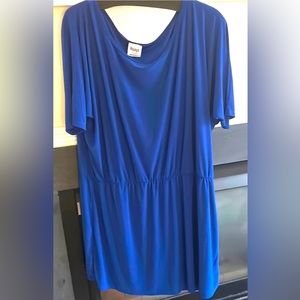 Always For Me Royal Blue Cover-Up Plus 3X Knee Length Stretch Waist So Comfy